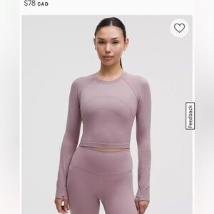 LULULEMON Active Cropped Long Sleeve Top